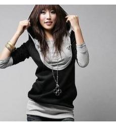 【QQT209816】假两件套长袖T恤