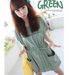 【QQT2273】收腰显瘦宽松短袖长款T恤