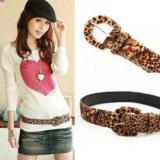 BT210138 Leopard grain round buckle belt