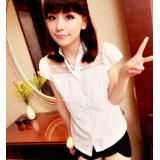 Little sexy wave little perspective wrap chest chiffon shirt